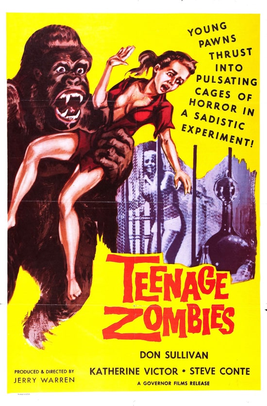 Affiche d'un film d'horreur des années 50.
