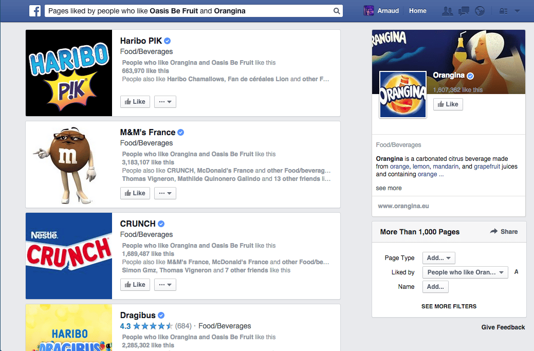 Facebook Graph Search concurrents