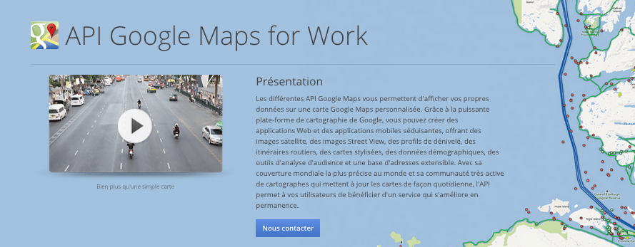 API Google maps for Work