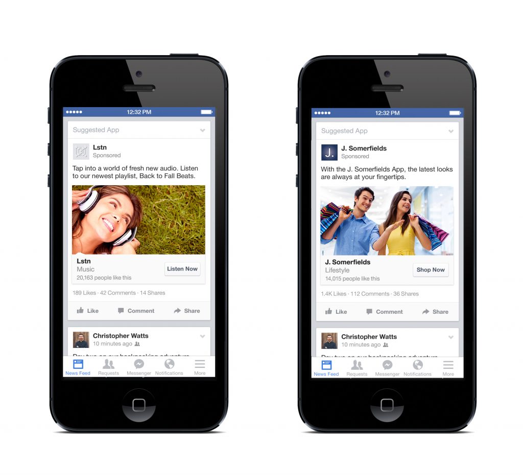 Facebook ads objectig engagement application