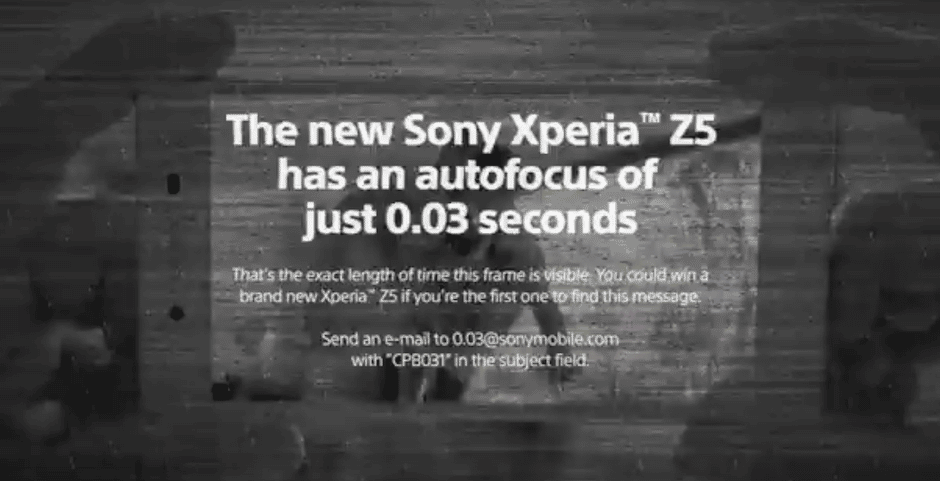 Xperia Z5 message secret publicite.