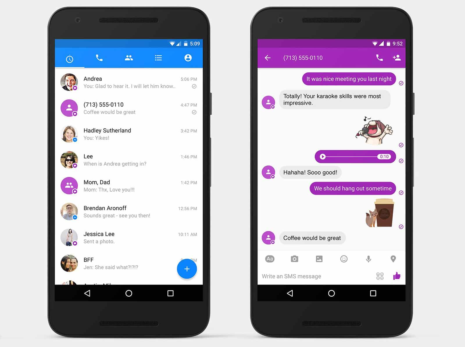 sms facebook messenger android