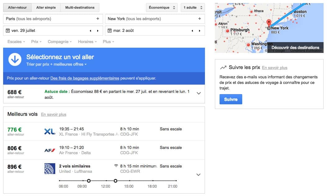 Google Search tourisme