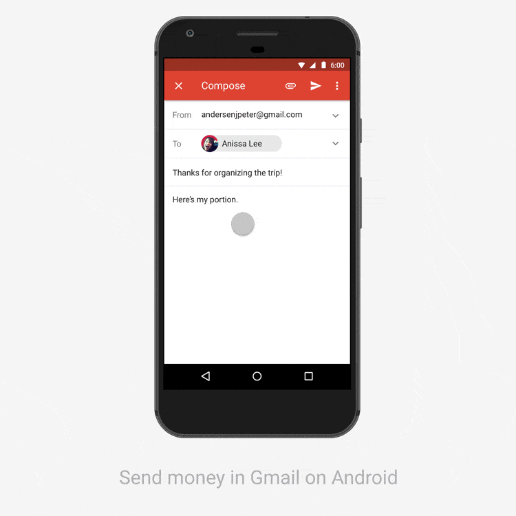 envoyer argent gmail android