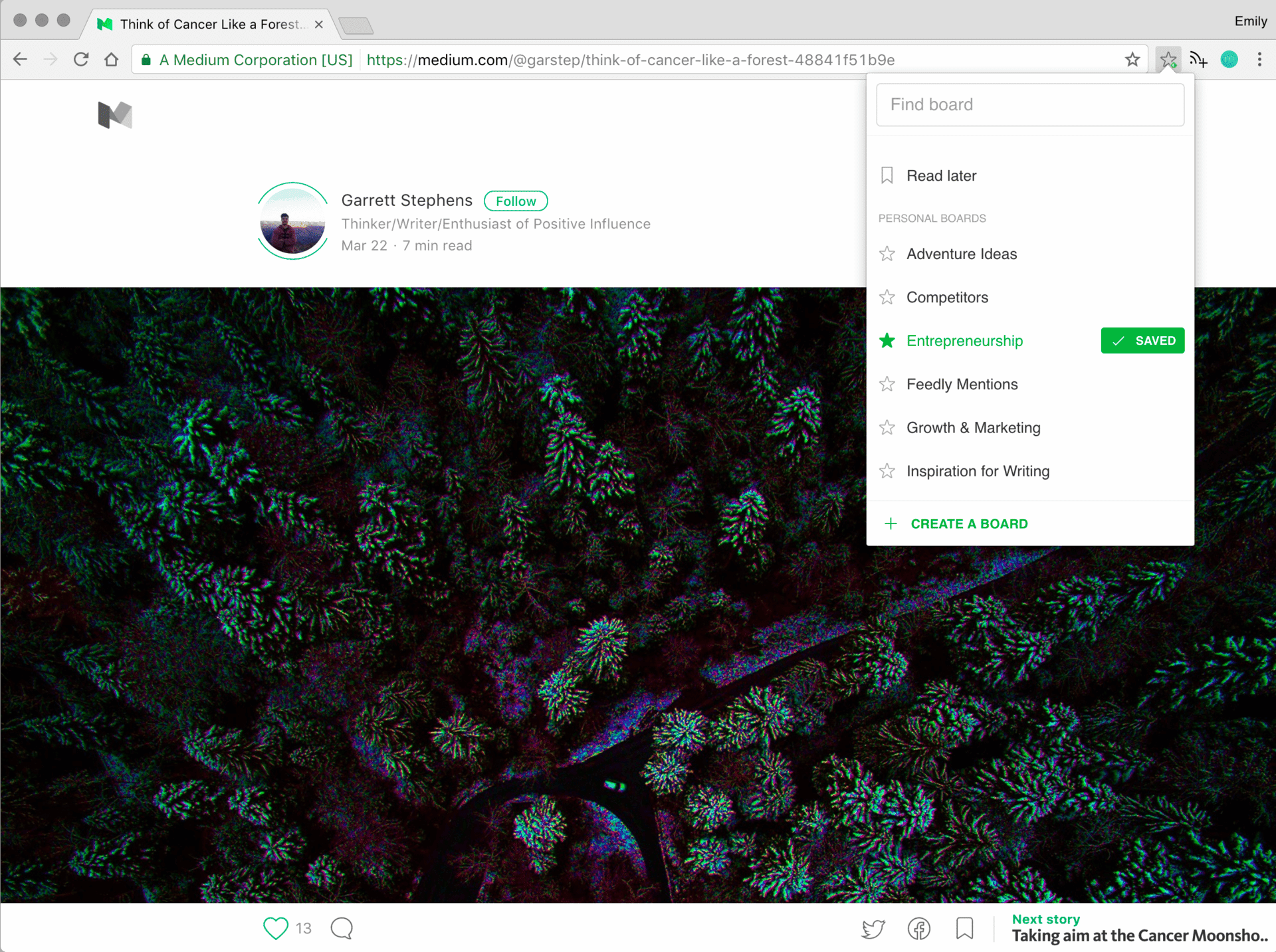 Feedly extension