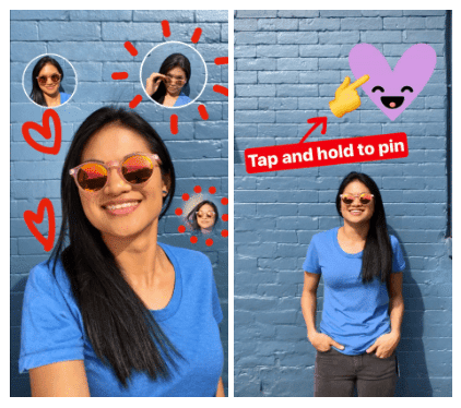 instagram stories : selfie stickers