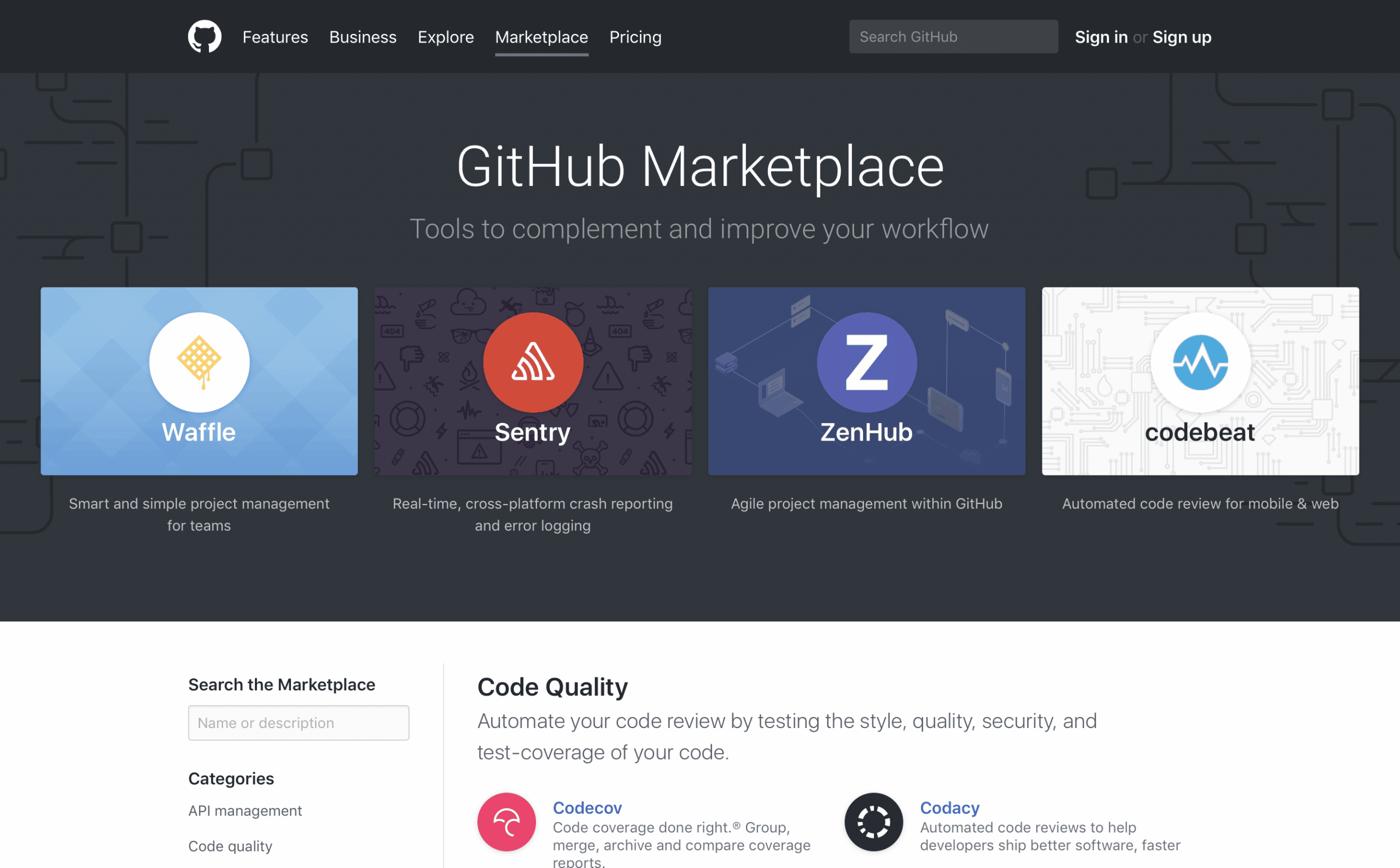 GitHub marketplace
