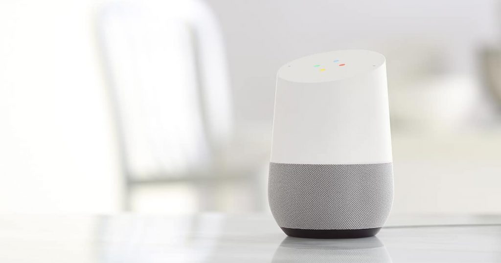 intelligence artificielle avec Google Assistant intégré à Google Home.