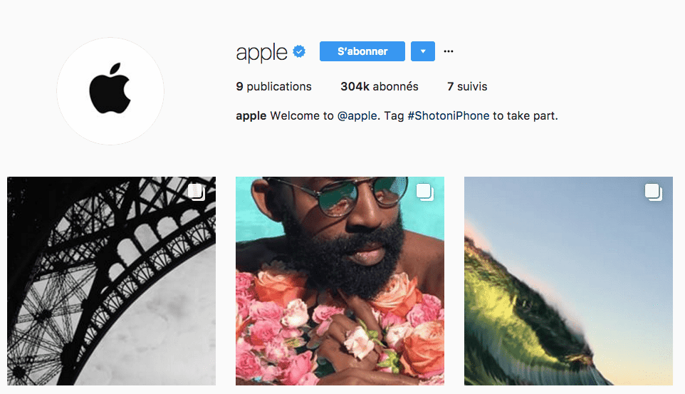 Apple compte instagram