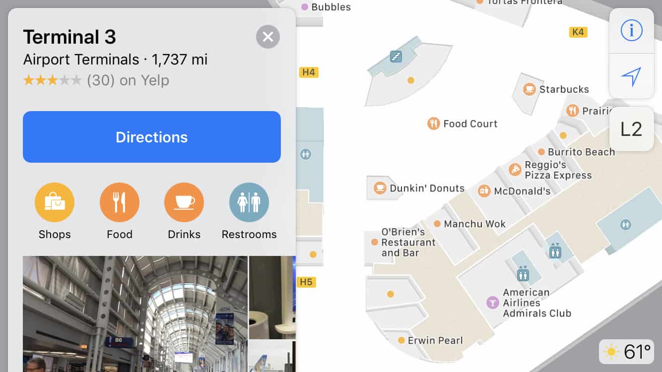 iOS 11 plans aéroport