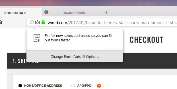Autocomplétion Mozilla Firefox