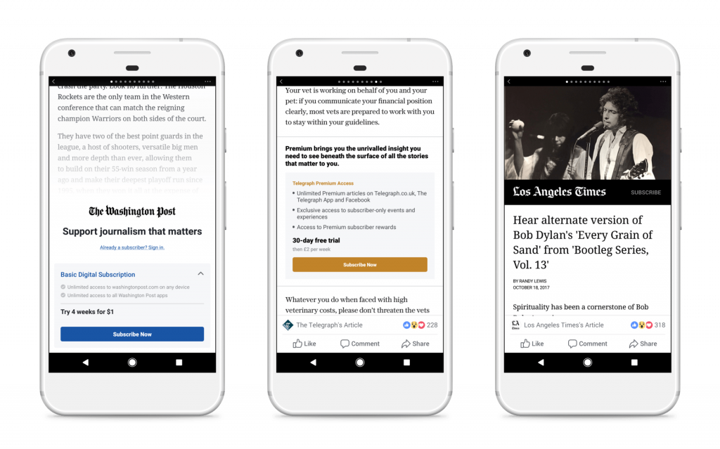 Facebook paywall instant articles