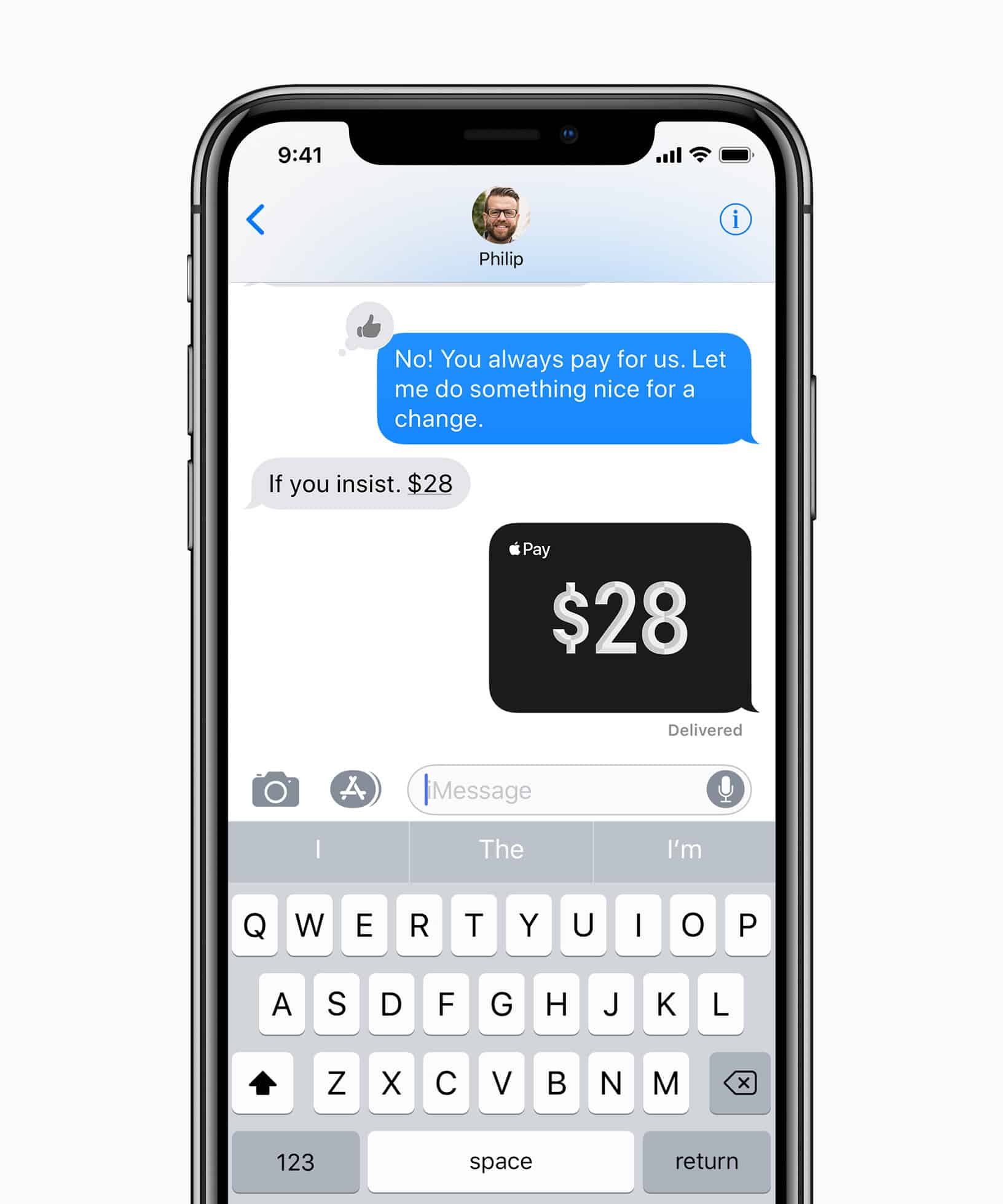 Apple Pay Cash : aperçu de iMessage