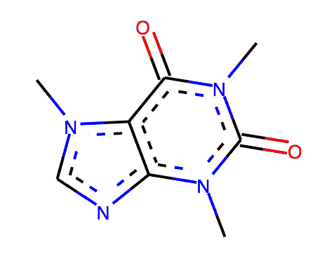 molecule cafeine 