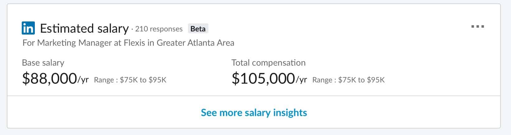 Linkedin aperçu estimation des salaires