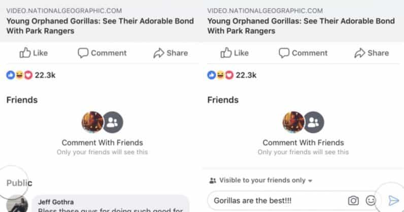 Facebook teste la possibilité de laisser des commentaires sur une publication qui seront visibles uniquement par nos amis.