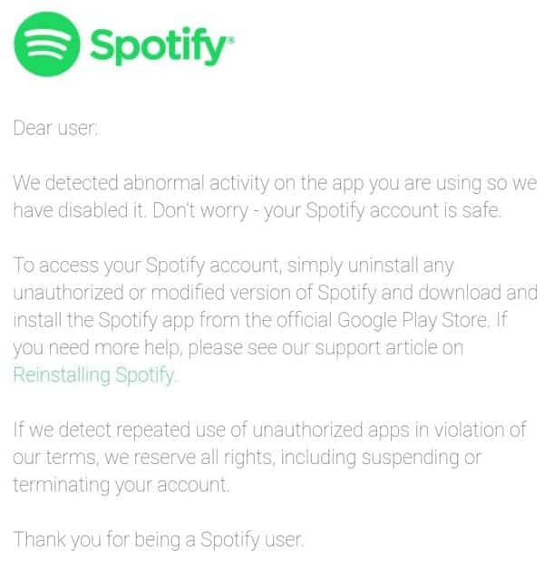 Spotify sévit contre les utilisateurs qui piratent son service Premium.