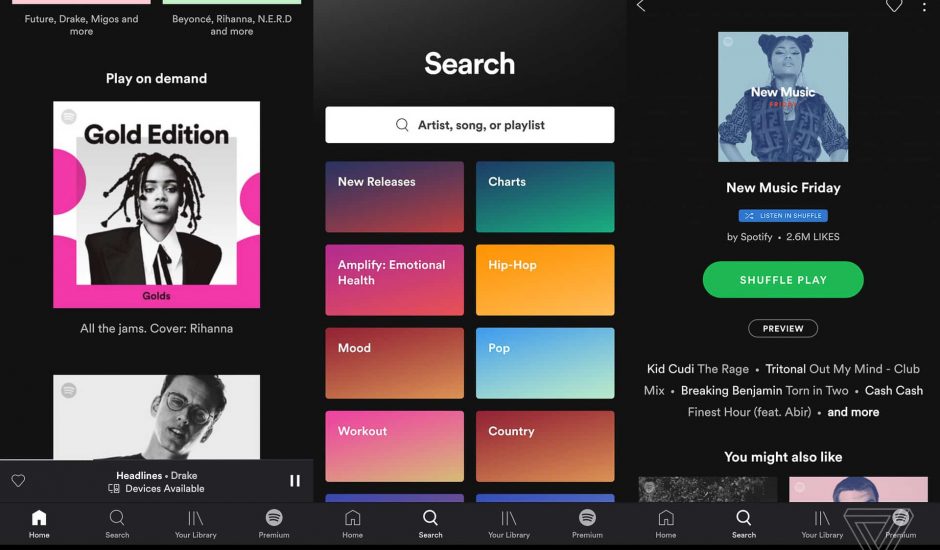 Spotify s'offre un nouveau design