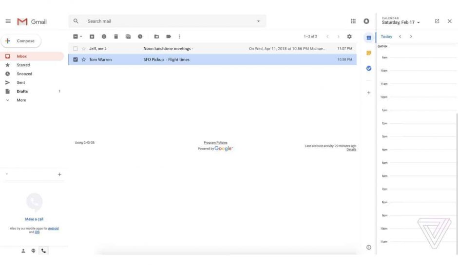 Le nouveau design de Gmail dévoilé