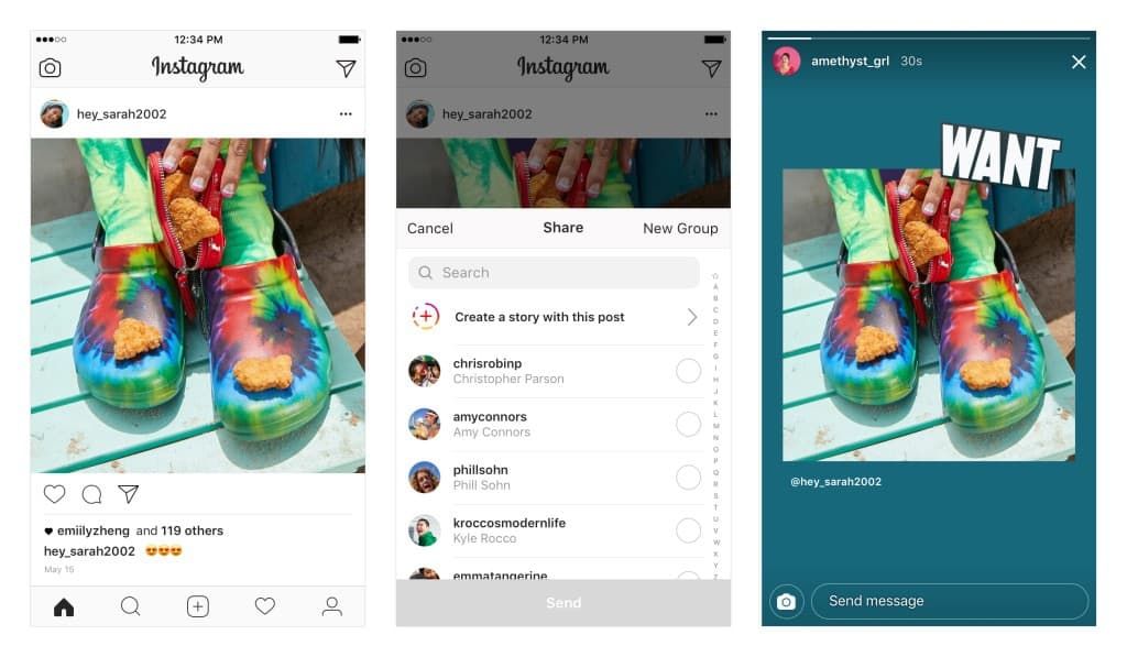 Il est désormais possible de partager des posts dans les stories Instagram