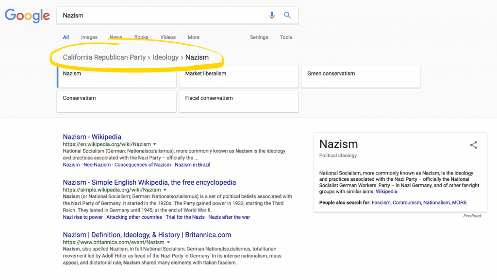 Google Wikipédia Nazisme