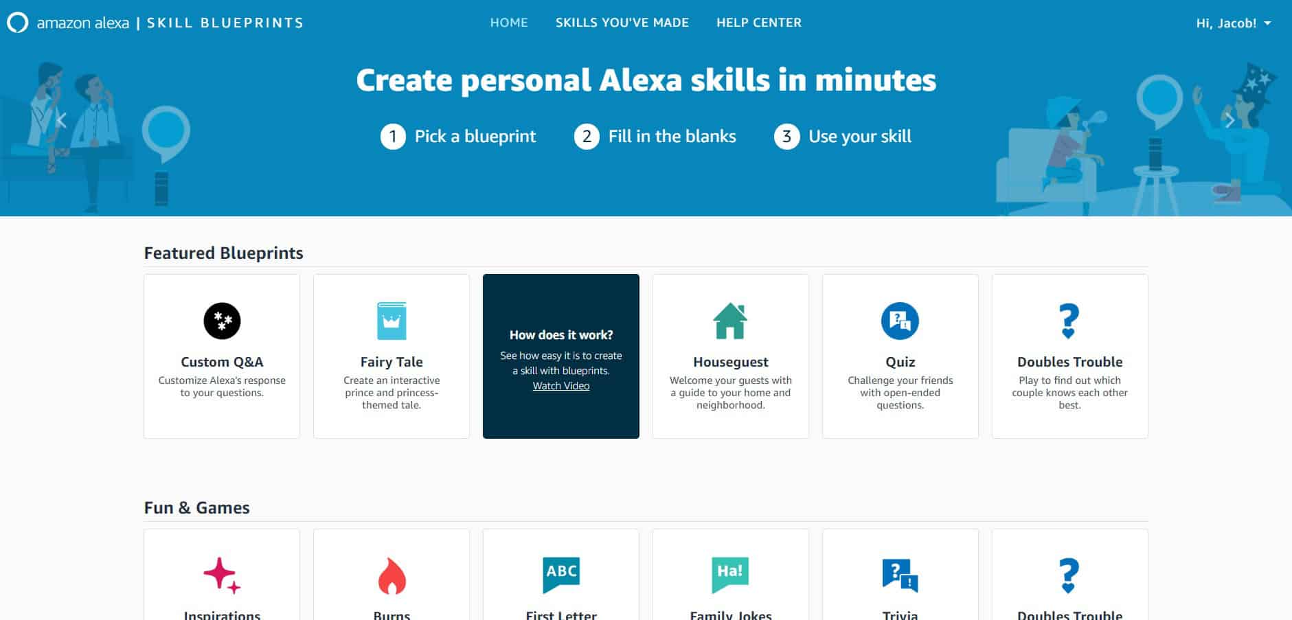skills personnalisées Amazon Alexa