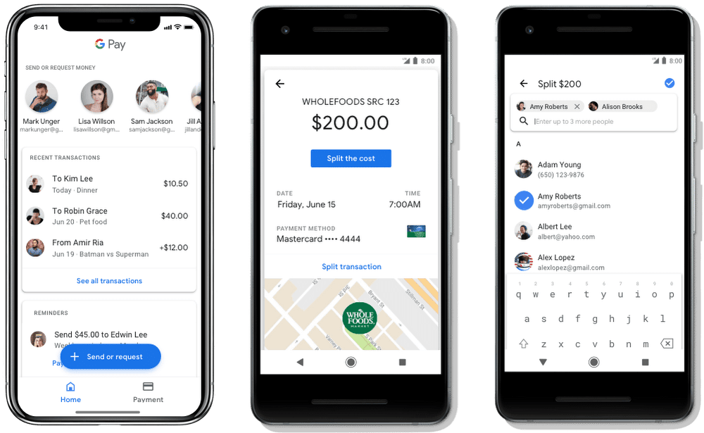 Envoi et demande de l'argent via Google Pay