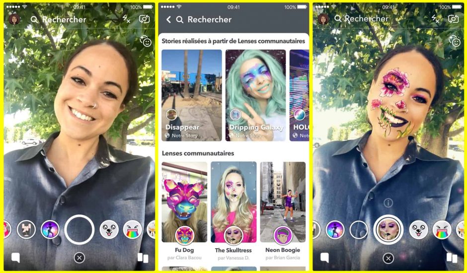 Snapchat lance son magasin de filtres en réalité augmentée : Lens Explorer
