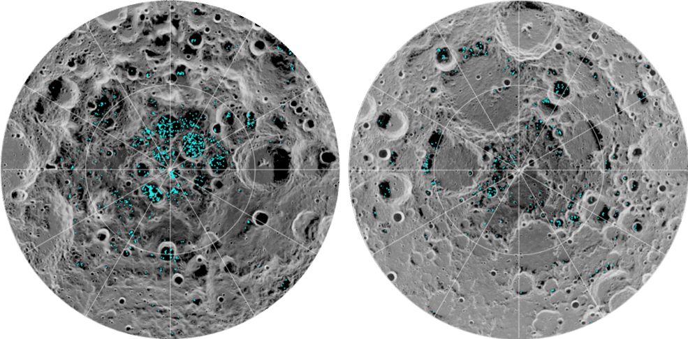 découverte glace Lune pôles par la NASA