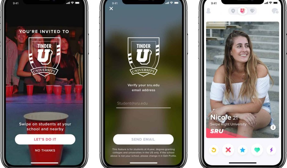 Tinder lance un Tinder U, un service réservé aux étudiants des universités américaines
