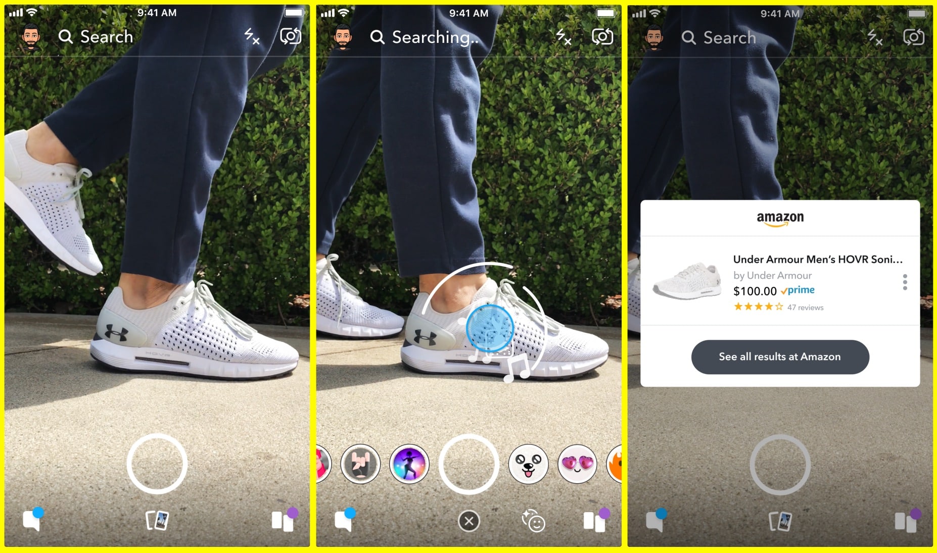 Snapchat lance Visual Search, une fonctionnalité qui permet de faire du shopping sur Amazon