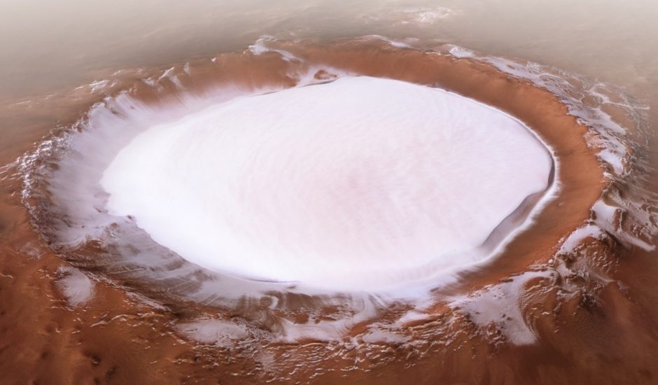 Cratère glace Mars Expres