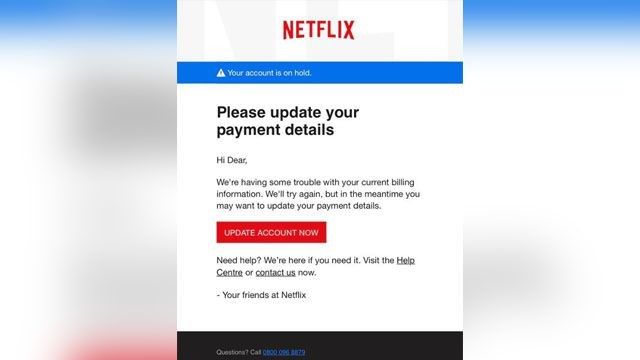 Des mails de phishing circulent sous l'identité de Netflix 