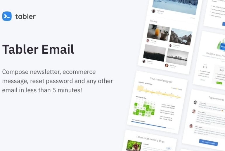 Tabler propose 50 templates d'emails pour votre business