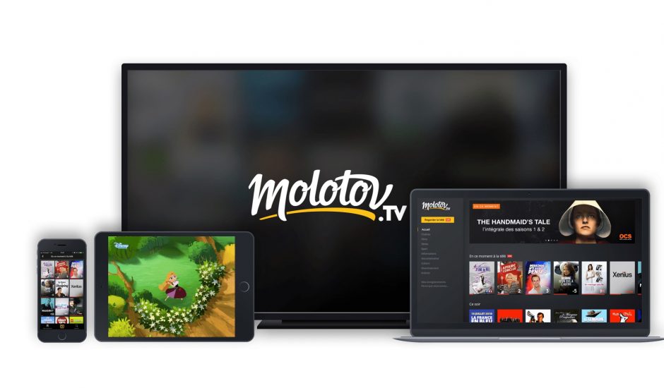 photo montrant l'application Molotov sur différents supports (télé, tablette, ordi...)