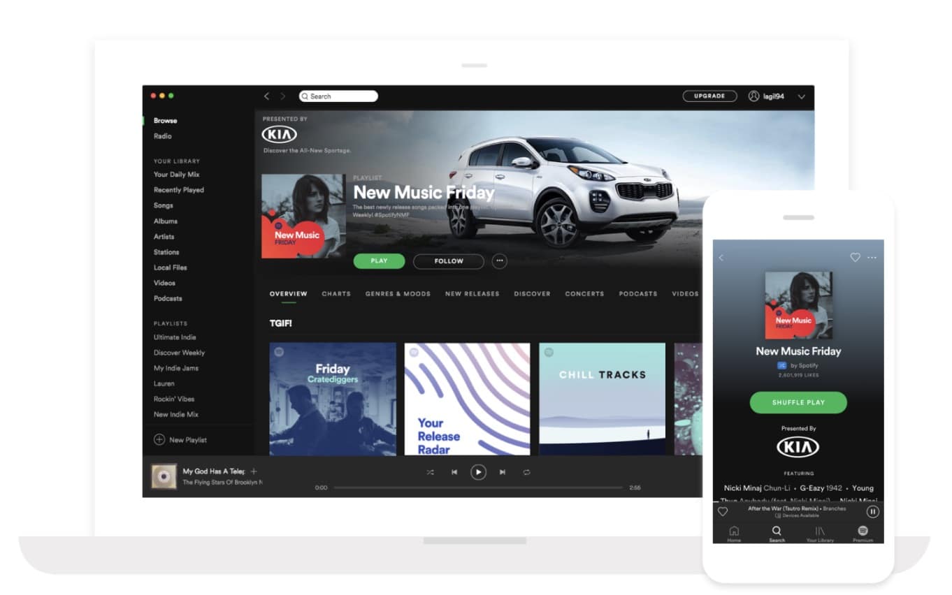 Spotify donne la possibilité aux entreprises de sponsoriser une playlist complète