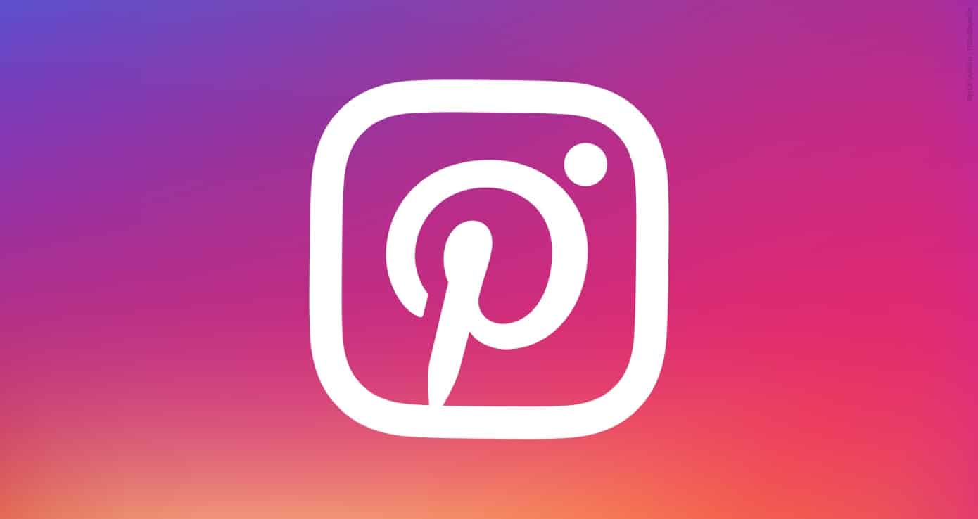 Logo de Pinterest embriqué dans celui d'Instagram