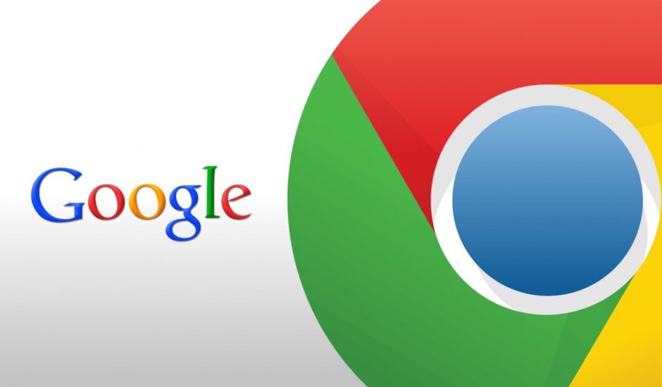 Les logos Google et Chrome sur un fond blanc.
