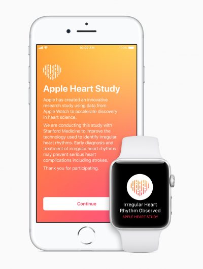 Aperçu de l'application Apple Heart Study