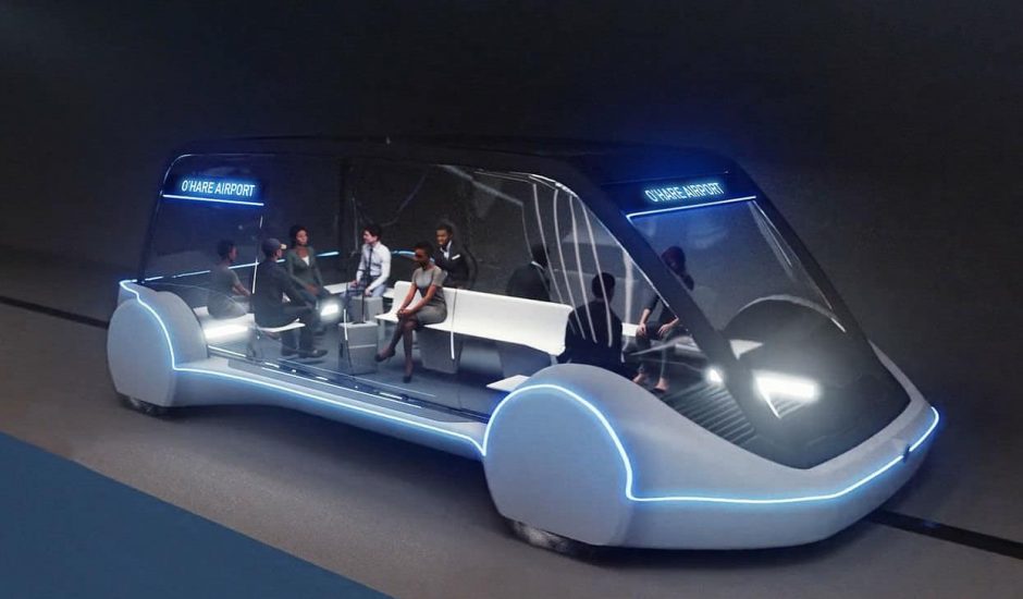 Des voitures autonomes dans le tunnel de The Boring Company à Las Vegas
