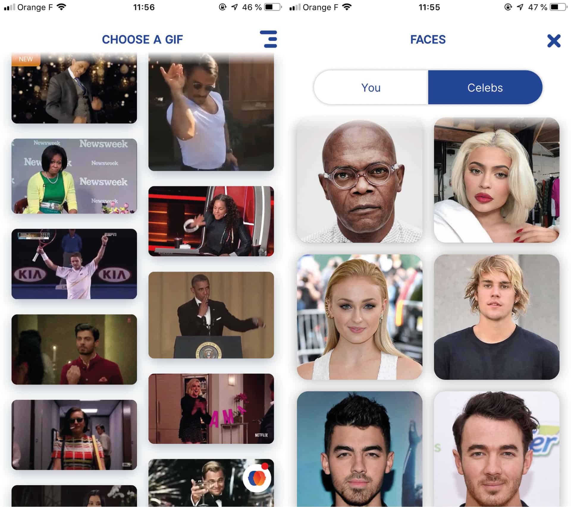 L'application mobile Morphin vous permet d'intégrer votre visage ou celui de célébrités sur des GIFs connus.