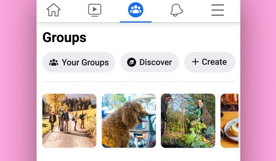 Un onglet Discover pour trouver des groupes Facebook intéressant