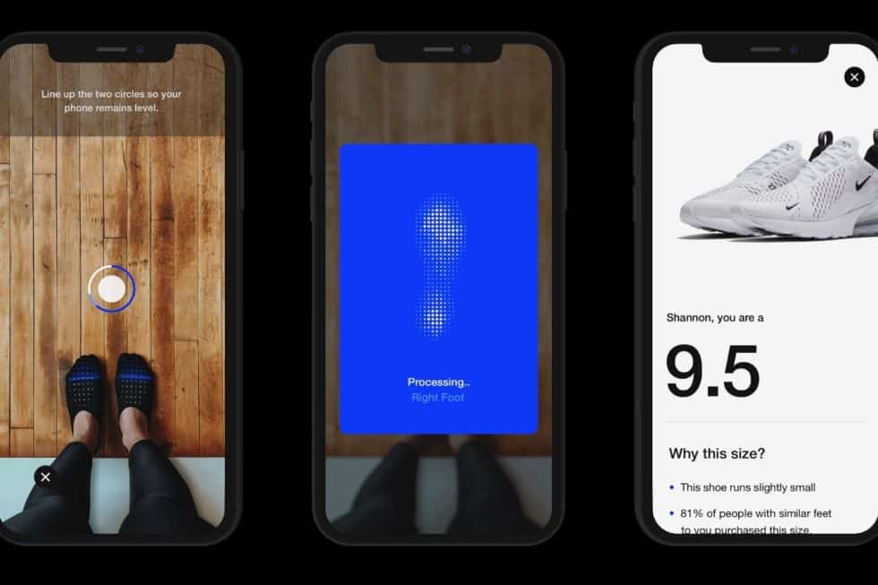 Nike sort un outil de réalité augmentée dans son application pour vous permettre de mesurer vos pieds
