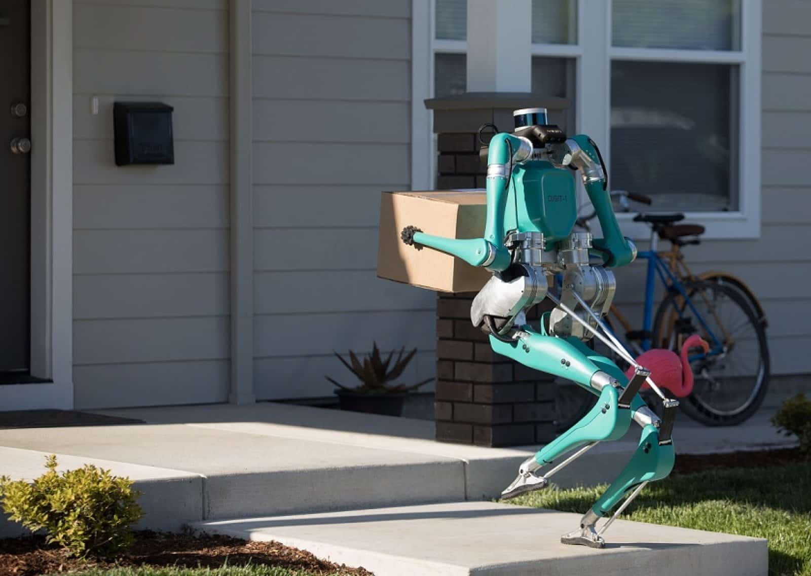 Le constructeur américain imagine un robot autonome capable de nous livrer à domicile.