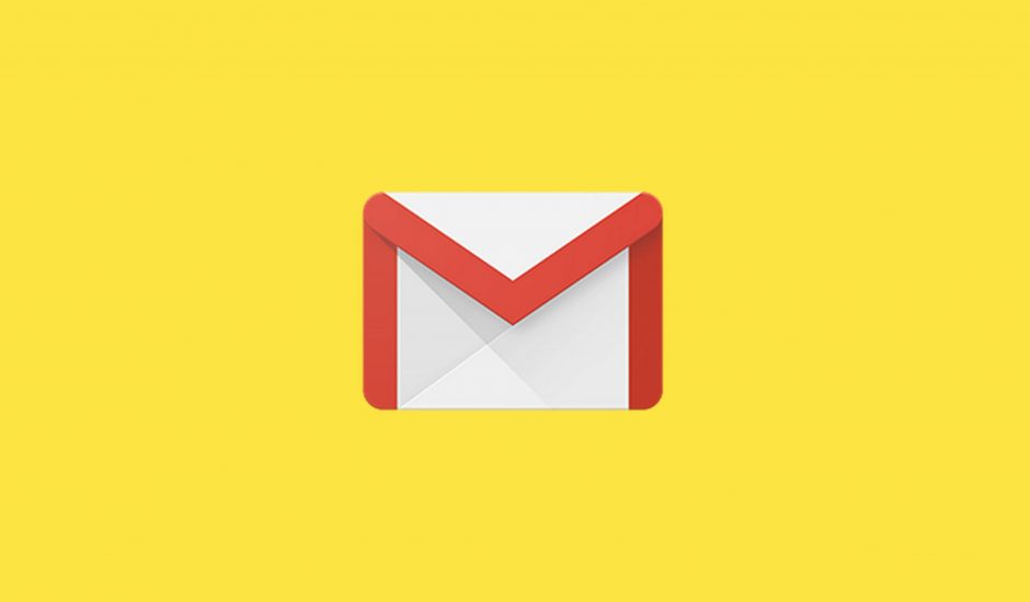 Le logo de gmail sur fond jaune