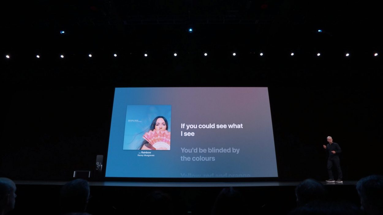 Présentation de la nouvelle version de tvOS pendant la WWDC19 d'apple.