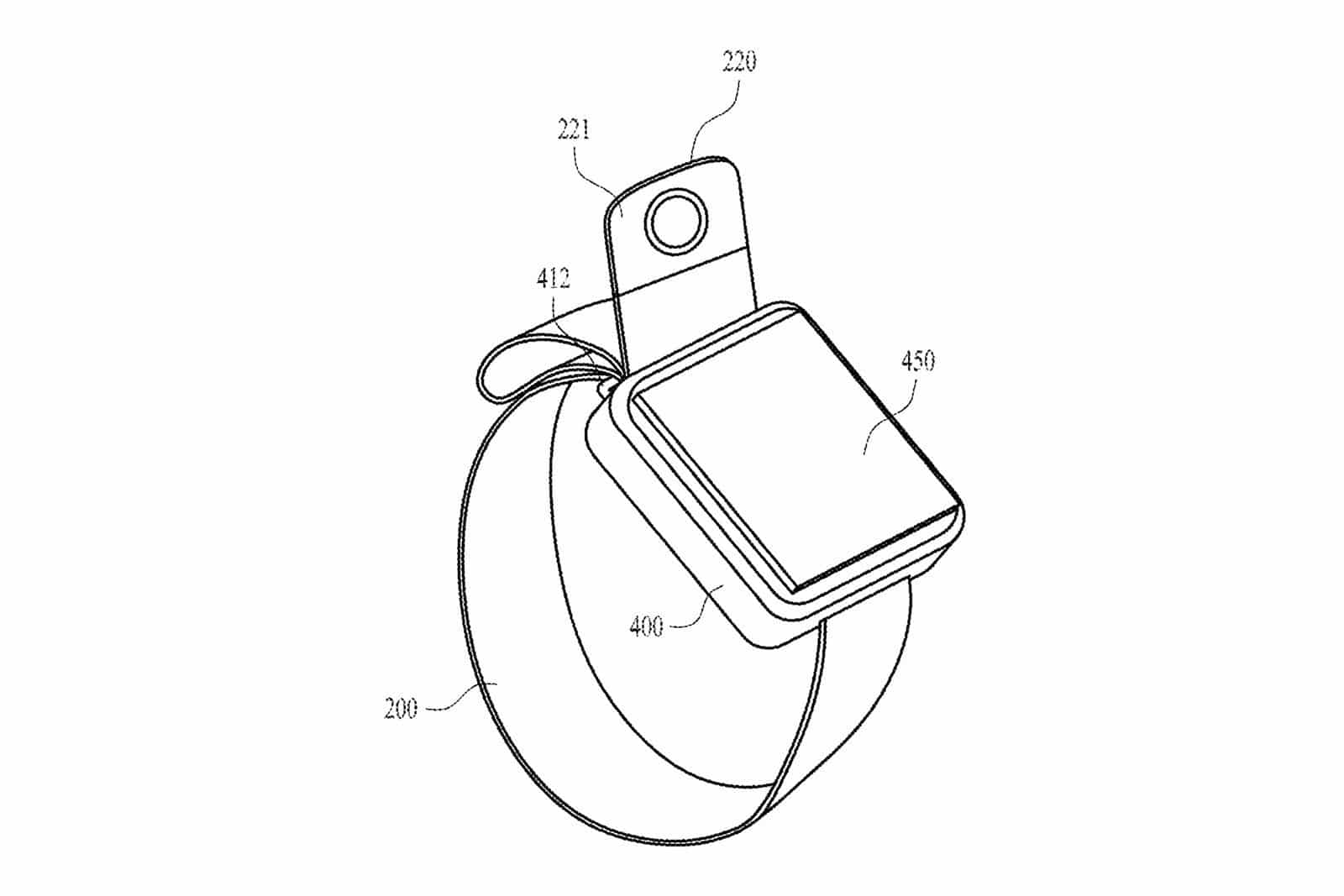 Une Apple Watch avec une caméra réglable.