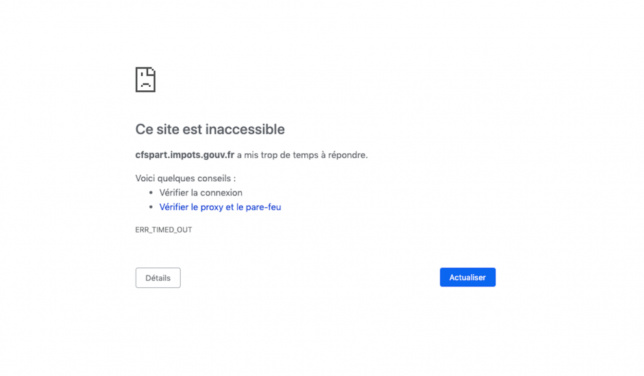 Le site impots.gouv.fr a crashé.