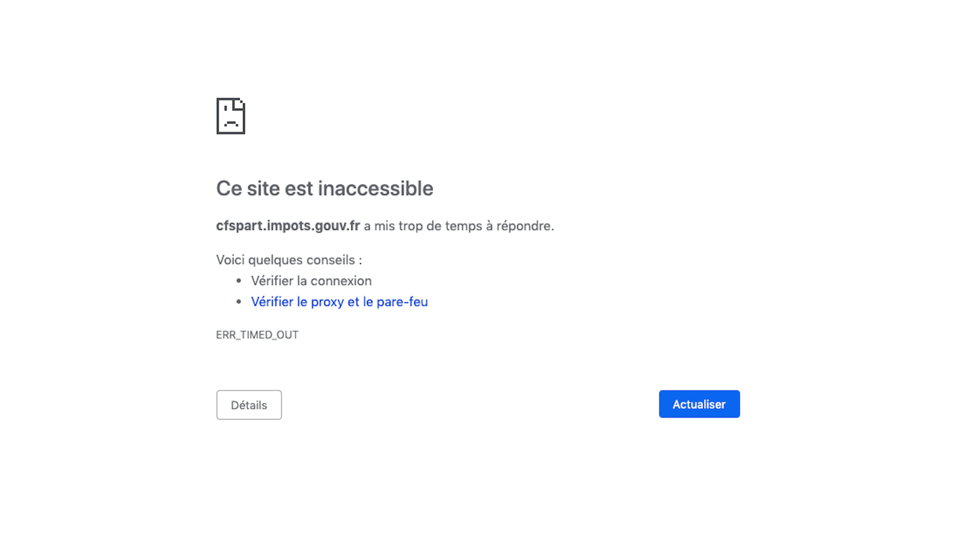 Le site impots.gouv.fr a crashé.