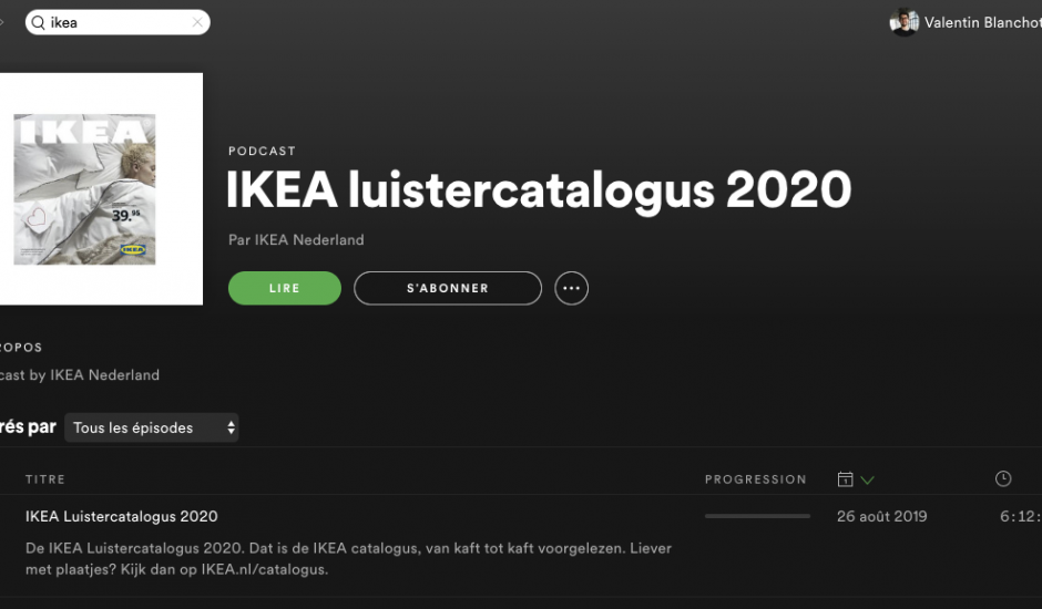 Le catalogue IKEA disponible en version complète sur Spotify